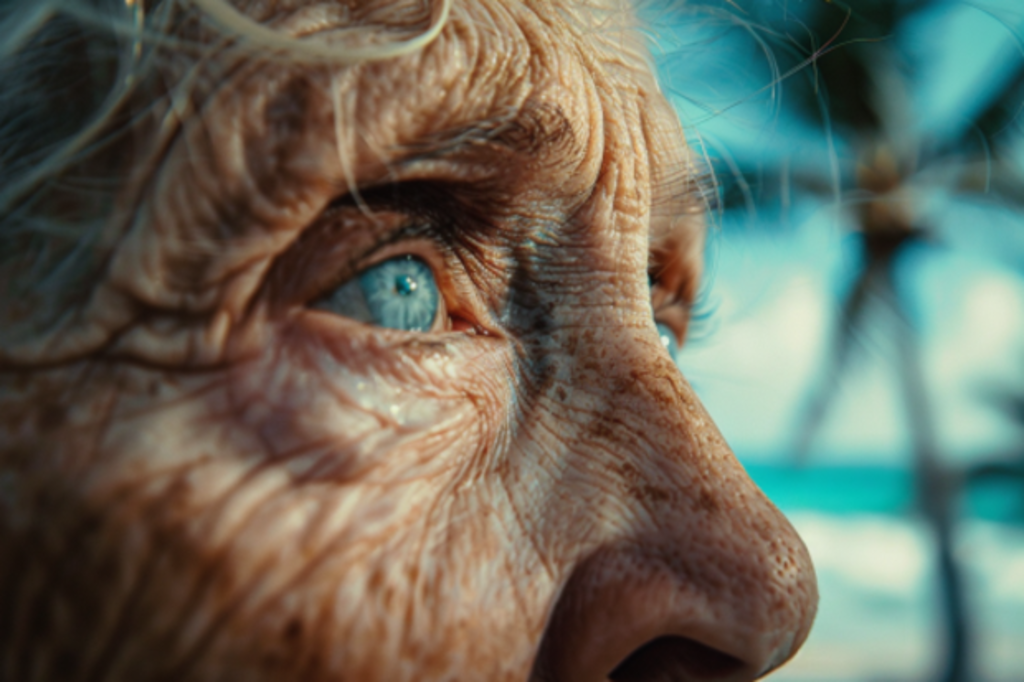 An older lady admiring the beach | Source: Midjourney