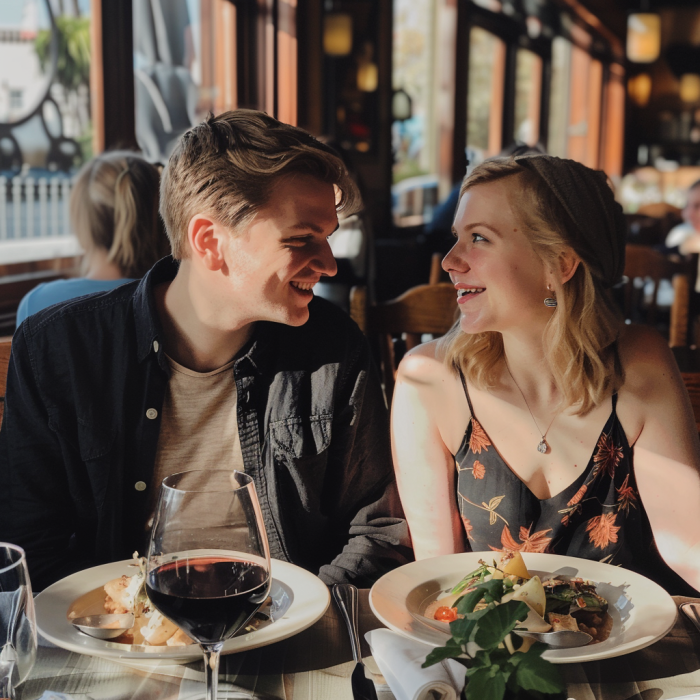 A couple on a date in a restaurant | Source: Midjourney