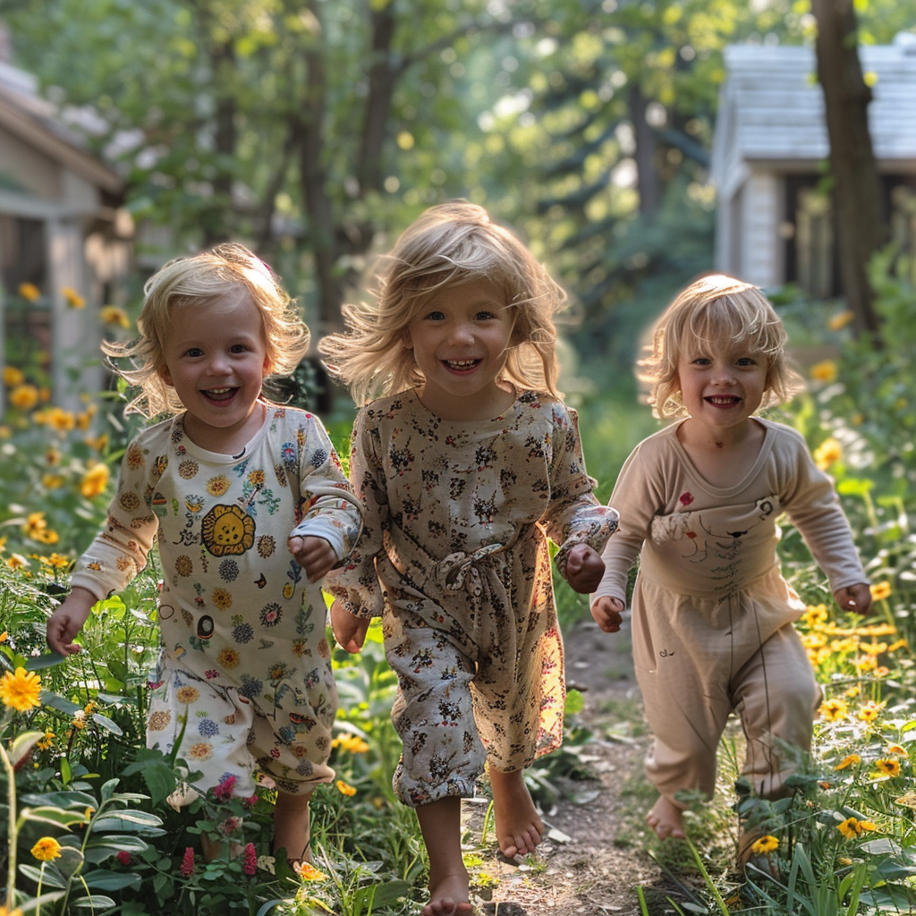 Kids playing in the yard | Source: Midjourney