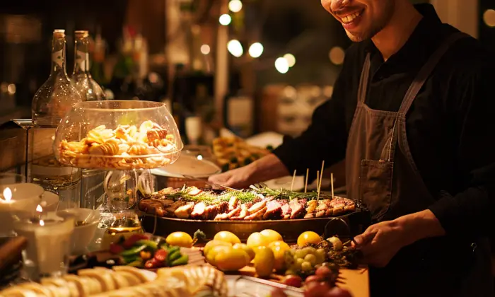 David's face lighting up at the dinner spread | Source: Midjourney