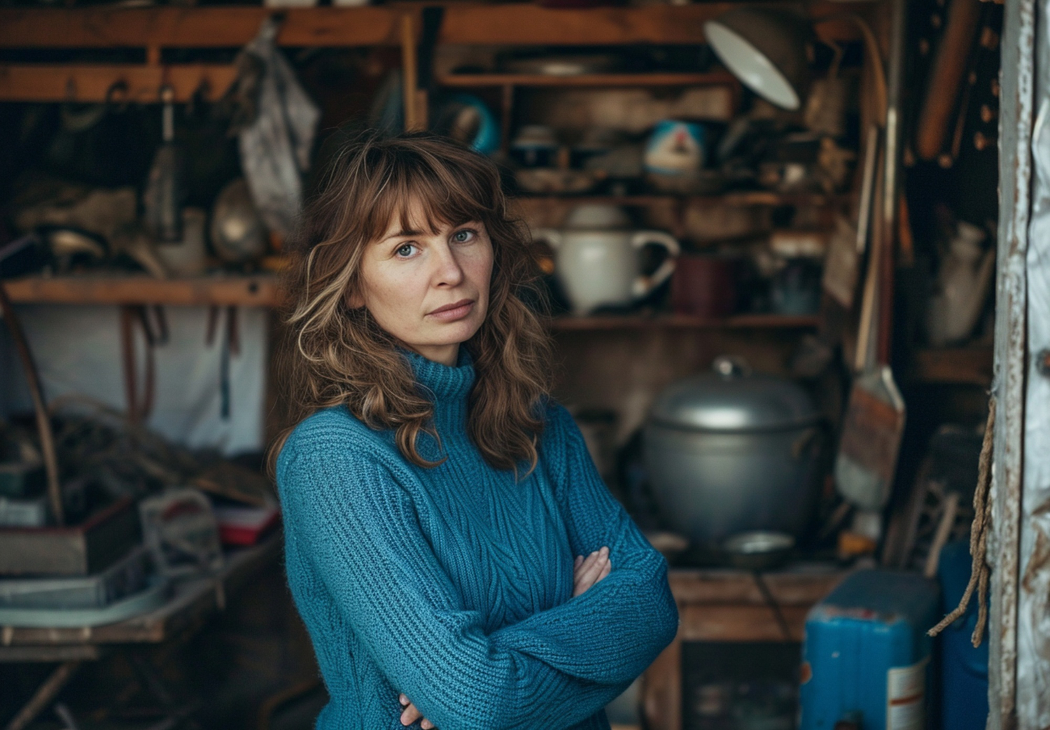 A woman inside a garden shed | Source: Freepik