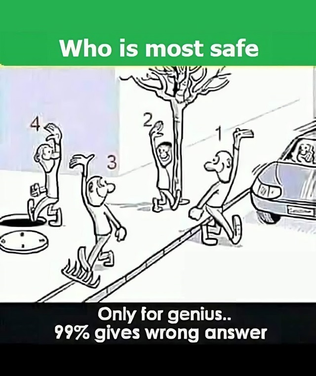 Who Is Most Safe? A Puzzle to Test Your Observational Skills Who Is Most Safe? A Puzzle to Test Your Observational Skills