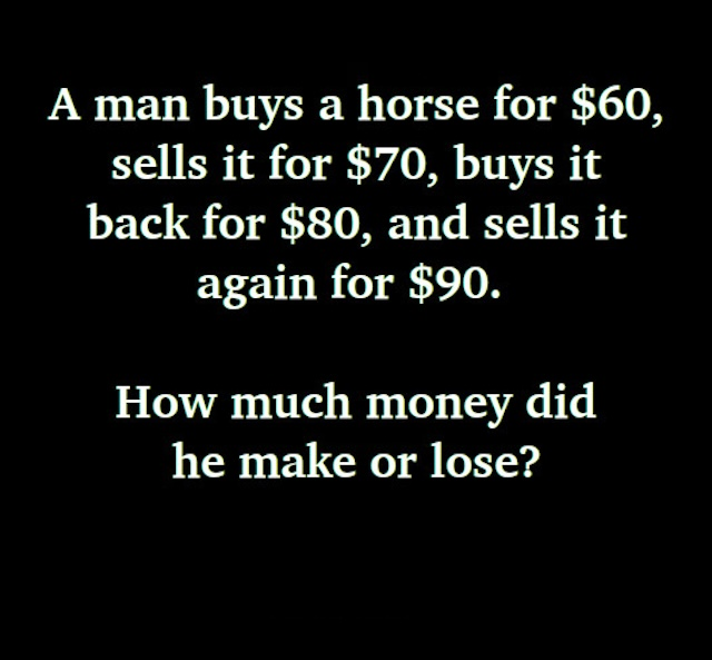 The Horse Trading Riddle: A Simple Puzzle That Stumps Many The Horse Trading Riddle: A Simple Puzzle That Stumps Many