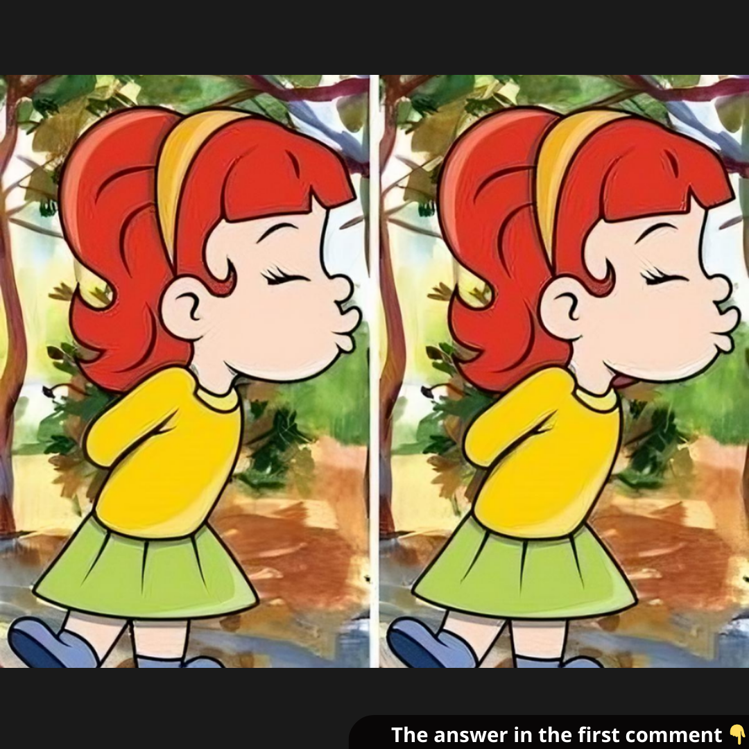 A kissing girl. Find the difference in the picture in 16 seconds A kissing girl. Find the difference in the picture in 16 seconds