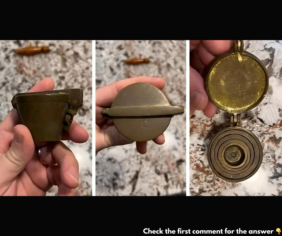 Found little brass cups that fit inside each other, and latch closed. Any idea ? Found little brass cups that fit inside each other, and latch closed. Any idea ?