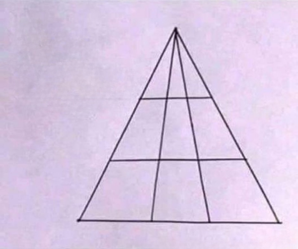 How many triangles do you see here? How many triangles do you see here?