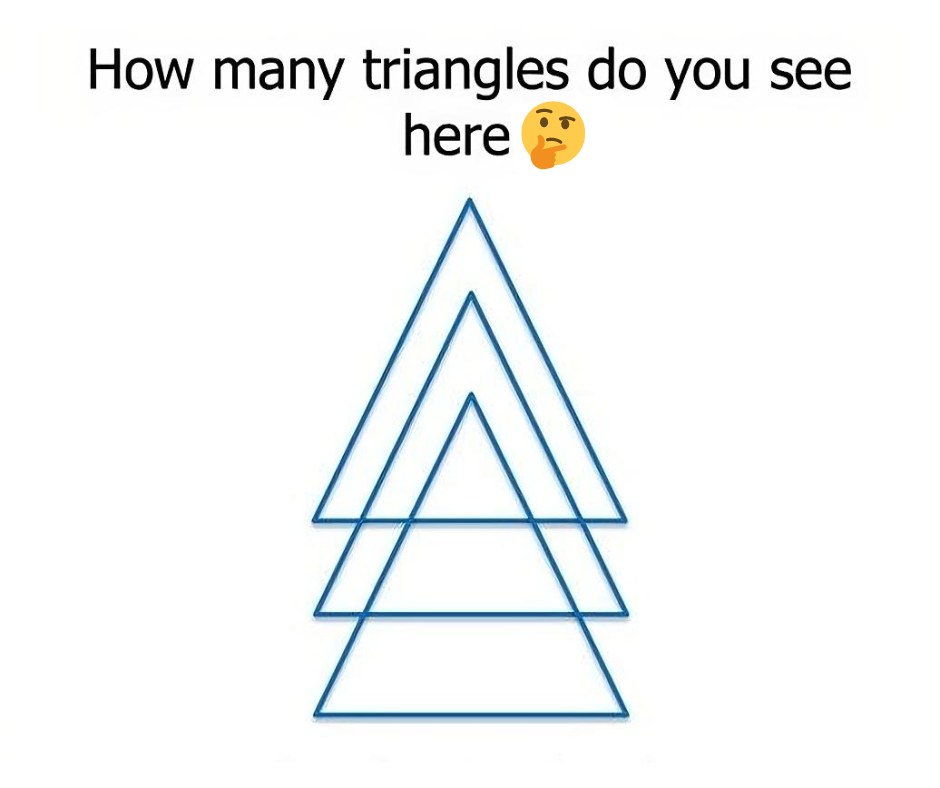 Boost your brainpower with this fun and challenging puzzle! – How many triangles do you see here? Boost your brainpower with this fun and challenging puzzle! – How many triangles do you see here?