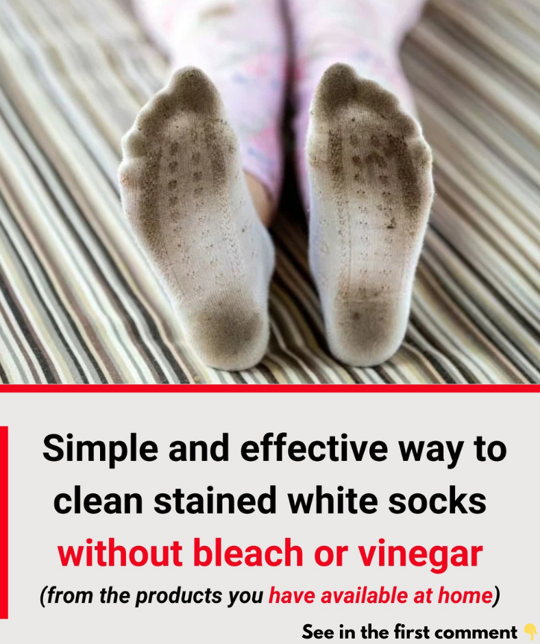 Simple and effective way to clean stained white socks without bleach or vinegar…