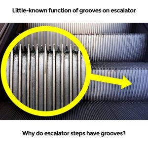 The grooved escalator steps are due to… The grooved escalator steps are due to…