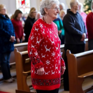 A FESTIVE SWEATER AT CHURCH ON CHRISTMAS. I COULDN’T BELIEVE IT!