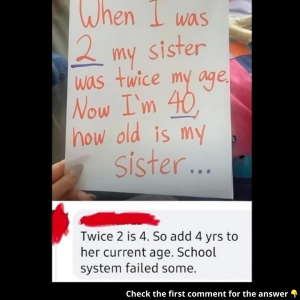 This Simple Math Puzzle Stumps Many—Can You Figure Out the Sister’s Age? This Simple Math Puzzle Stumps Many—Can You Figure Out the Sister’s Age?