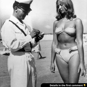 A woman is ticketed for wearing a bikini, 1957. But why