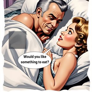 Joke: A woman asks her husband at breakfast time