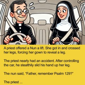 A priest offered a Nun a lift