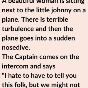 A Beautiful Woman Is Sitting Next To The Little Johnny