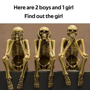 Can You Spot the Girl Among These Three Skeletons? A Fun Puzzle That’ll Trick Your Eyes!