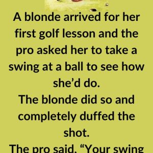 A Blonde’s First Golf Lesson Goes Off Course