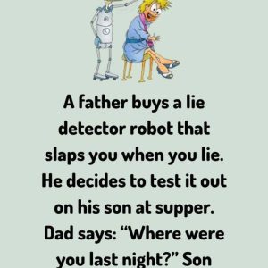 A man buys a lie detector robot