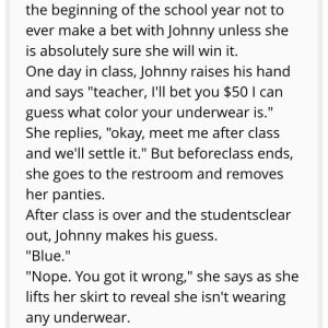 Little Johnny’s Clever Bet: A Lesson for the New Teacher