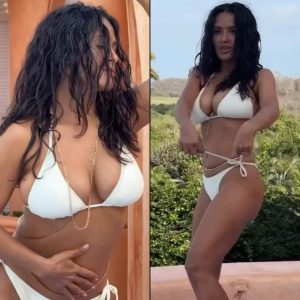 Salma Hayek Dances In White String Bikini In Instagram Video