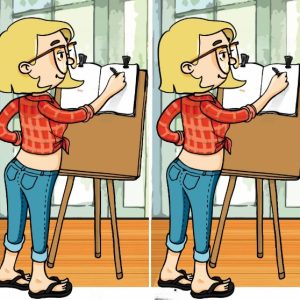 There are a differences between the artist at work pictures. Can you find them all in 5 seconds There are a differences between the artist at work pictures. Can you find them all in 5 seconds