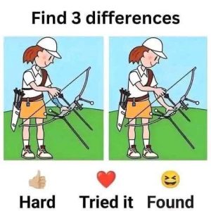 Spot 3 Differences Between the Lady Archer Pictures in 15 Seconds (Can You Beat the Clock?) Spot 3 Differences Between the Lady Archer Pictures in 15 Seconds (Can You Beat the Clock?)