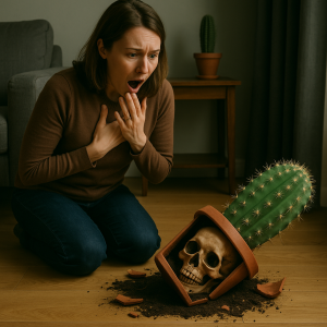 I accidentally broke the cactus pot—and got goosebumps when I saw what was inside.